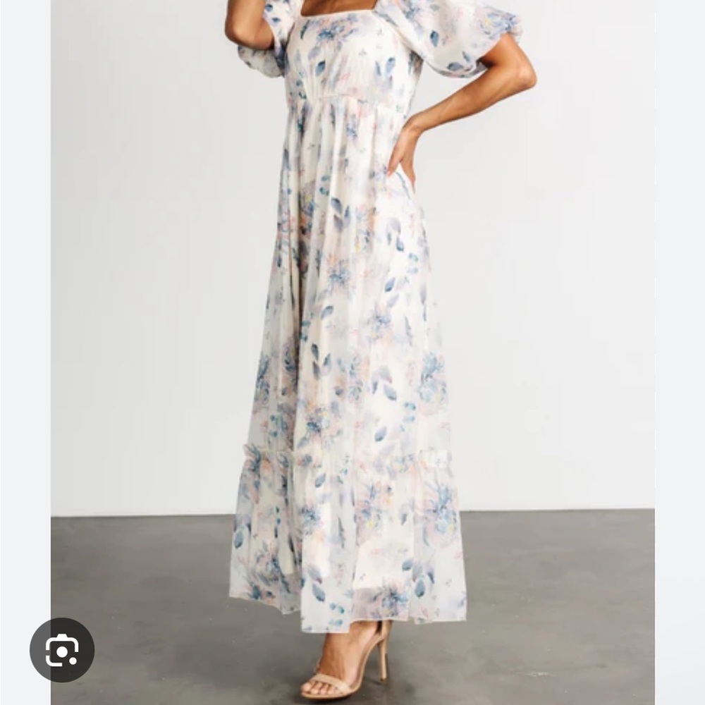 Floral Maxi Dress with Puff Sleeves